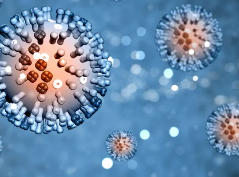 3d render medical background with flu virus cells design 1024x683