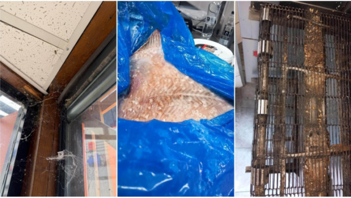 Un inspector ANPC verifică igiena și condițiile de depozitare a produselor într-un supermarket sau unitate de alimentație publică.